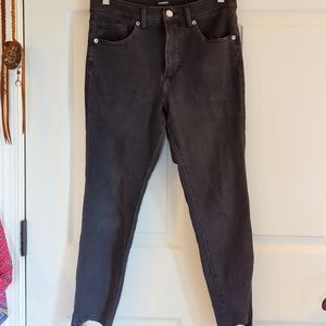 Express black wash skinny stirrup jeans